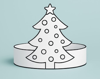 Weihnachtsbaum Krone zum Ausdrucken | Kinder Urlaub Stirnband Vorlage