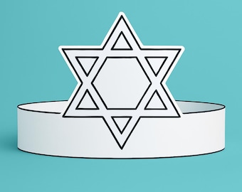 Star of David Crown Printable | Color + BW