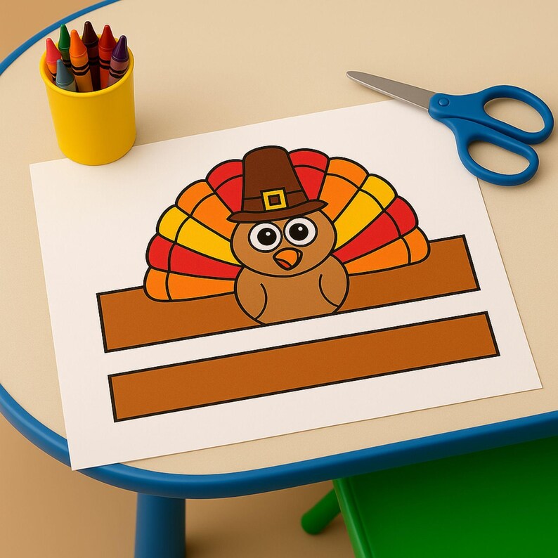 Turkey Headband Printable for Kids | Thanksgiving Craft | US Letter PDF ...