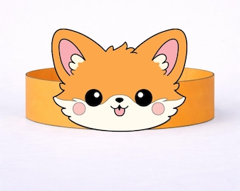 Fox Crown Craft for Kids | Winter Printable Headband | Color & Black and White