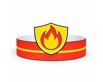 Firefighter Crown Printable | Firefighter Hat Craft | Community Helper Headband | Color + B&W PDF