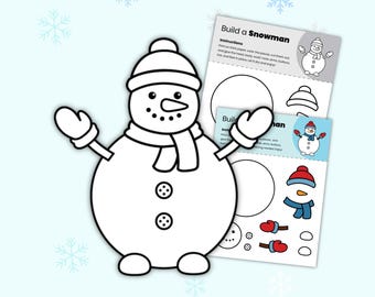 Schneemann Ausschneiden und Einfügen | Winter Bauen Sie einen Schneemann Aktivität für Kinder