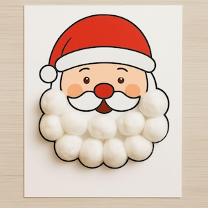 Build Santa’s Beard Printable | Weihnachtsmann Handwerk für Kinder | Weihnachtliche Beschäftigung