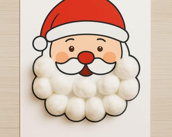 Build Santa’s Beard Printable | Weihnachtsmann Handwerk für Kinder | Weihnachtliche Beschäftigung