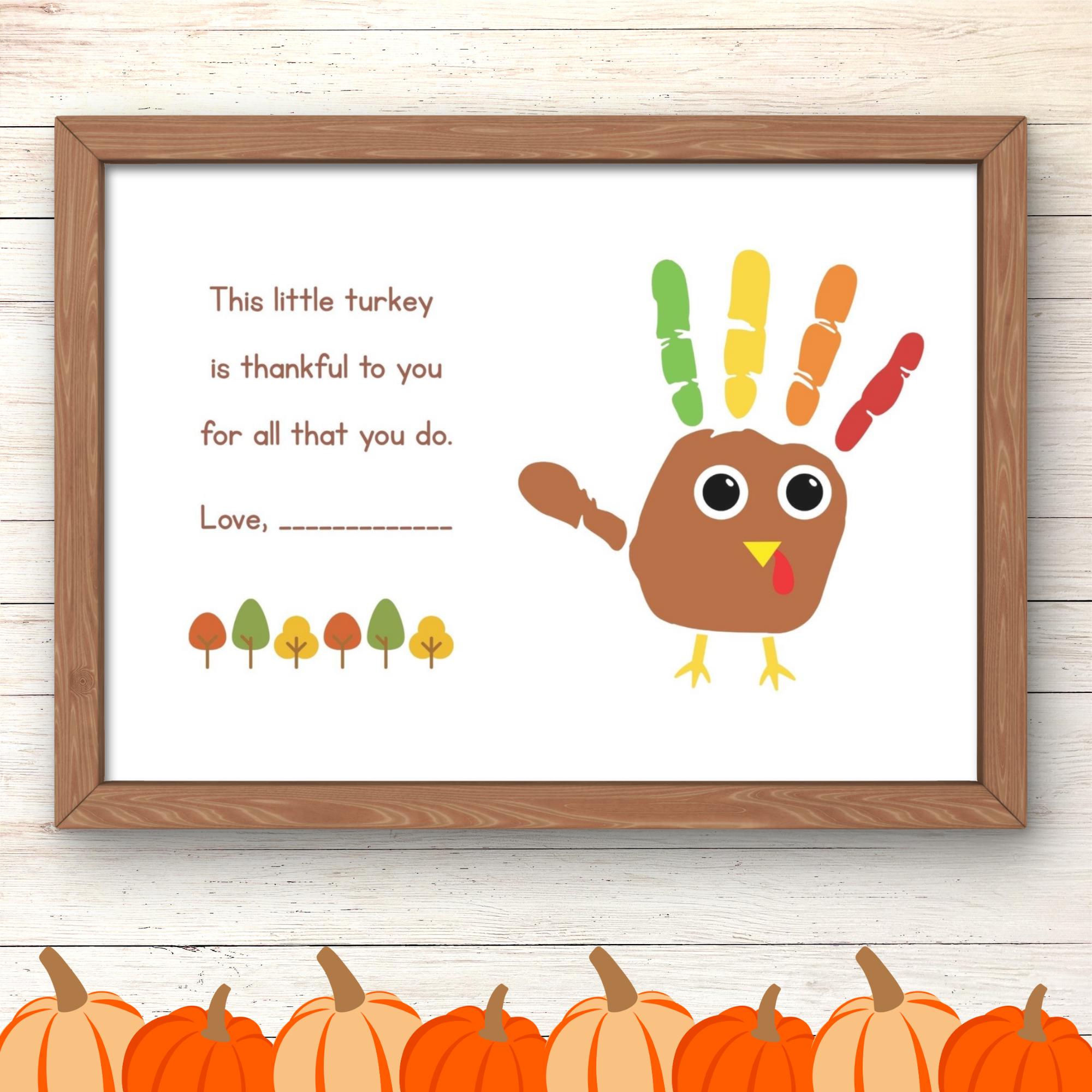40 Thanksgiving Crafts: Fun and Festive Projects for Kids 11 Thanksgiving Handprint Turkey Printable - Poem & Craft Page for Kids