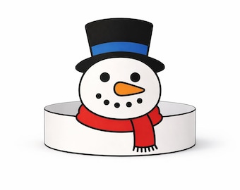 Snowman Crown Printable | Winter Headband Activity | Preschool & Kindergarten Craft