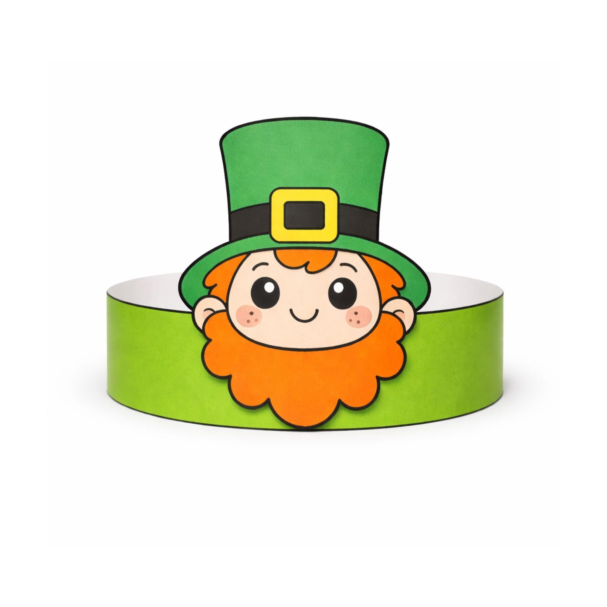 Printable Leprechaun Crown Craft St Patrick's Day Headband Color and…