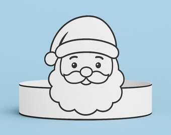 Weihnachtsmann Stirnband Handwerk Printable | Weihnachtskrone Vorlage für Kinder | Vorschul- und Kindergartenferienaktivität