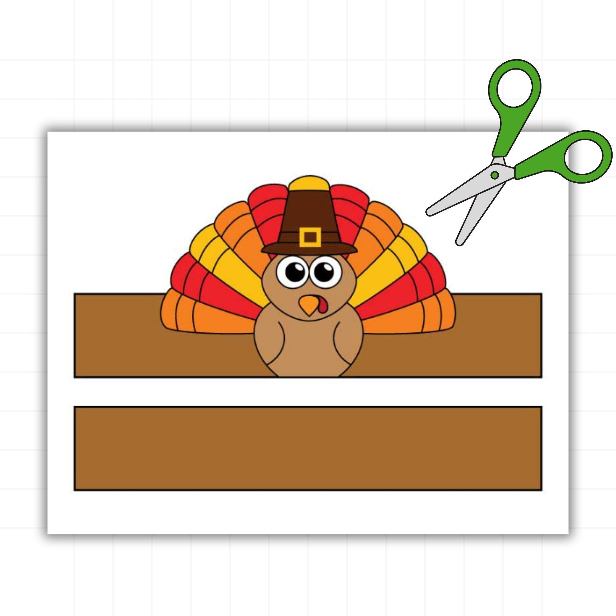 Turkey Headband Printable for Kids | Thanksgiving Craft | US Letter PDF ...