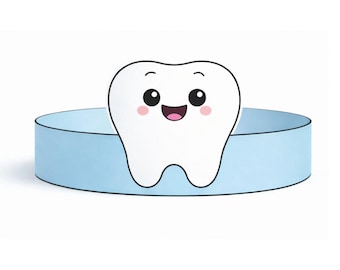 Tooth Crown Craft Printable | Color & Black and White | Dental Health Activity