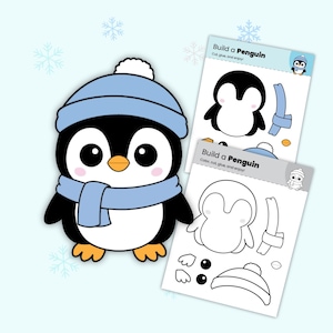Build a Penguin Craft Printable | Winter Cut and Paste Activity for Preschool & Kindergarten