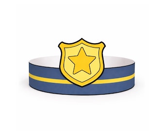 Police Officer Crown Printable | Police Hat Craft | Community Helper Headband | Color + BW PDF