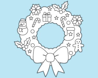 Build a Christmas Wreath Craft | Cut & Paste Printable