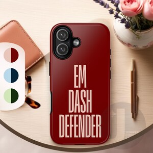 Custodia per telefono Em Dash Defender / Regalo per nerd della punteggiatura e della grammatica / Design tipografico minimalista