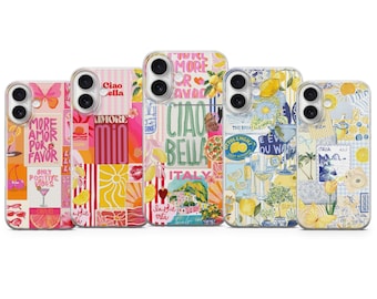 Étui pour téléphone La Dolce Vita, avec citation italienne pour iPhone 17Pro, 16e, 15, 14, 13, 12, Samsung S25, S24, S23, A56, A36, Pixel 10