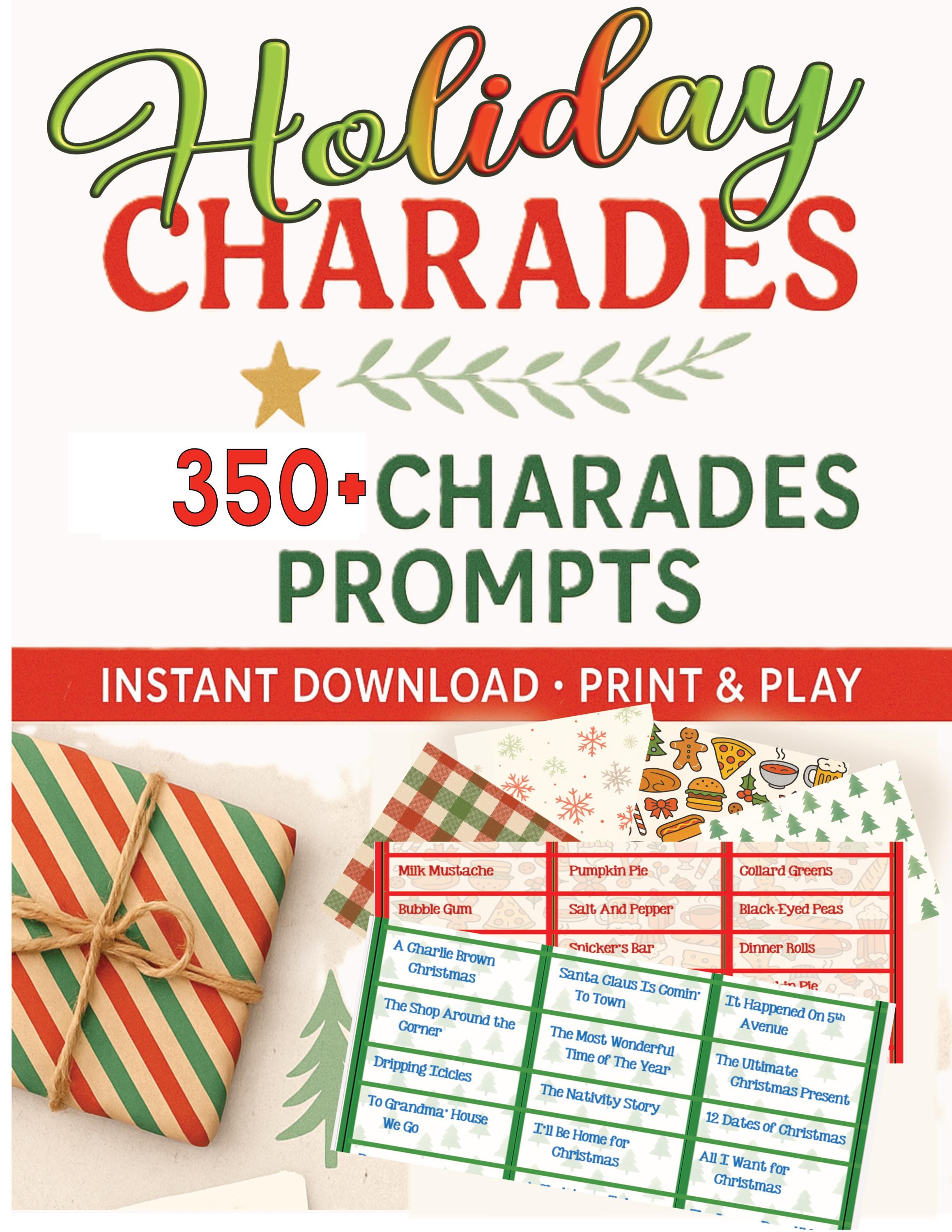 Holiday Charades Printable | Instant Download | 300+ Christmas Prompts ...