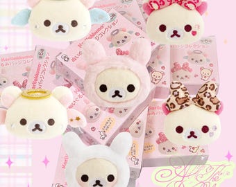 San-X Japan Korilakkuma Pluszowa Odznaka Maskotka Pin Blind Box 2026 Rilakkuma Angel | Bunny | Gyaru