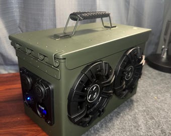 Altavoz portátil AMMOCAN único - Altavoz Bluetooth - Regalo militar, Altavoz portátil personalizado, Decoración única para la sala de juegos. ¡Un tema de conversación!