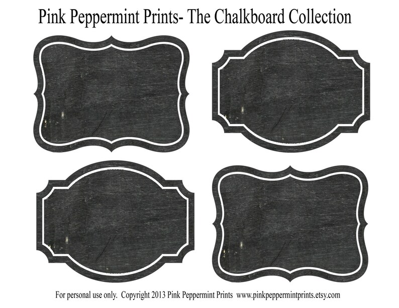 INSTANT DOWNLOAD the Chalkboard Party Collection Printable Etsy