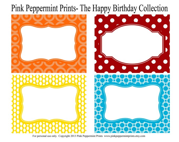 NEW INSTANT DOWNLOAD the Happy Birthday Party Collection Printable ...