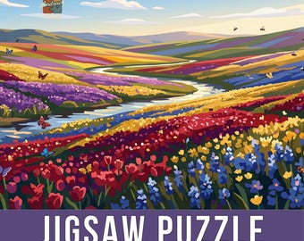Large Immersive Colorful Wildflower Meadow Jigsaw Puzzle