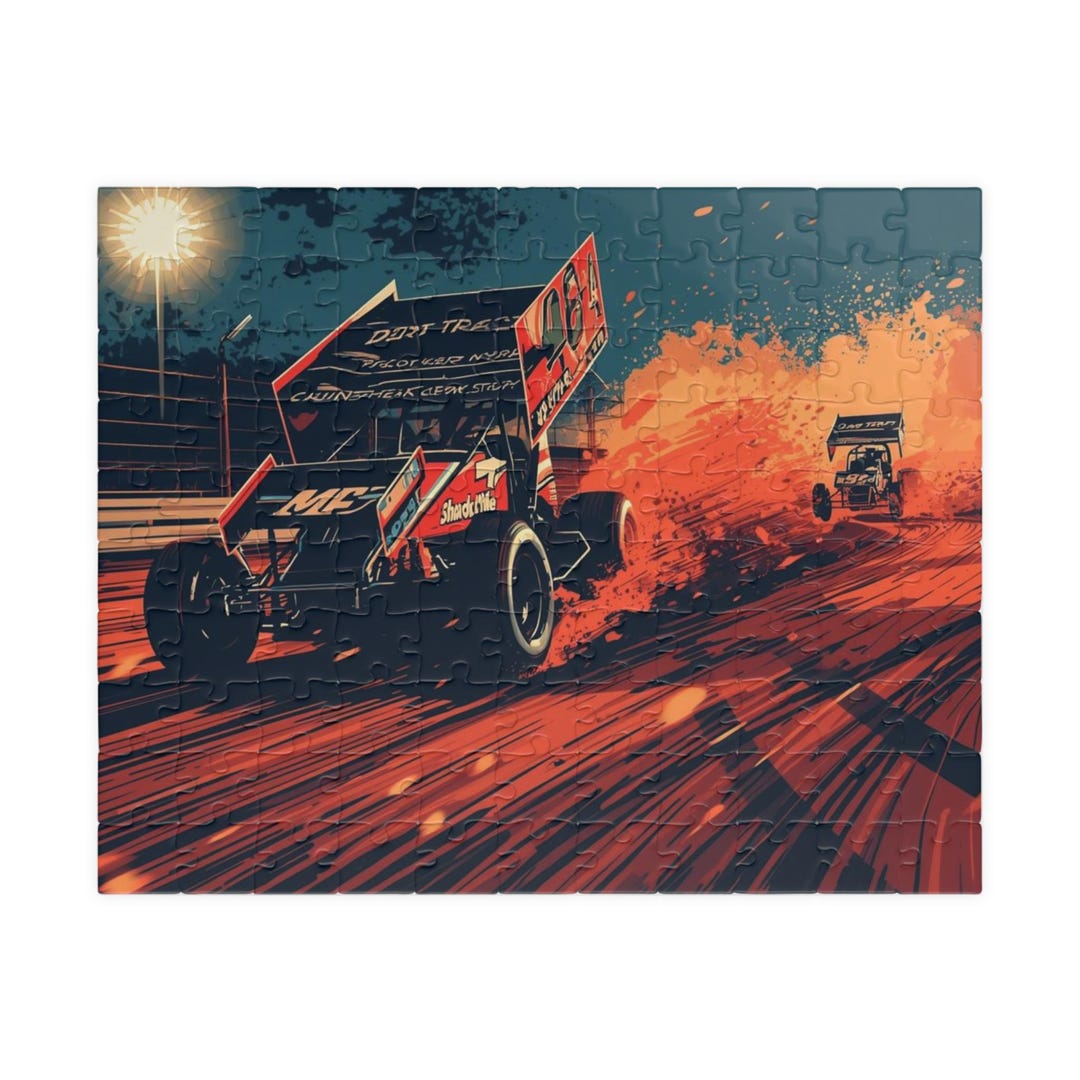 Winged Sprint Car Racing Jigsaw Puzzle - Etsy