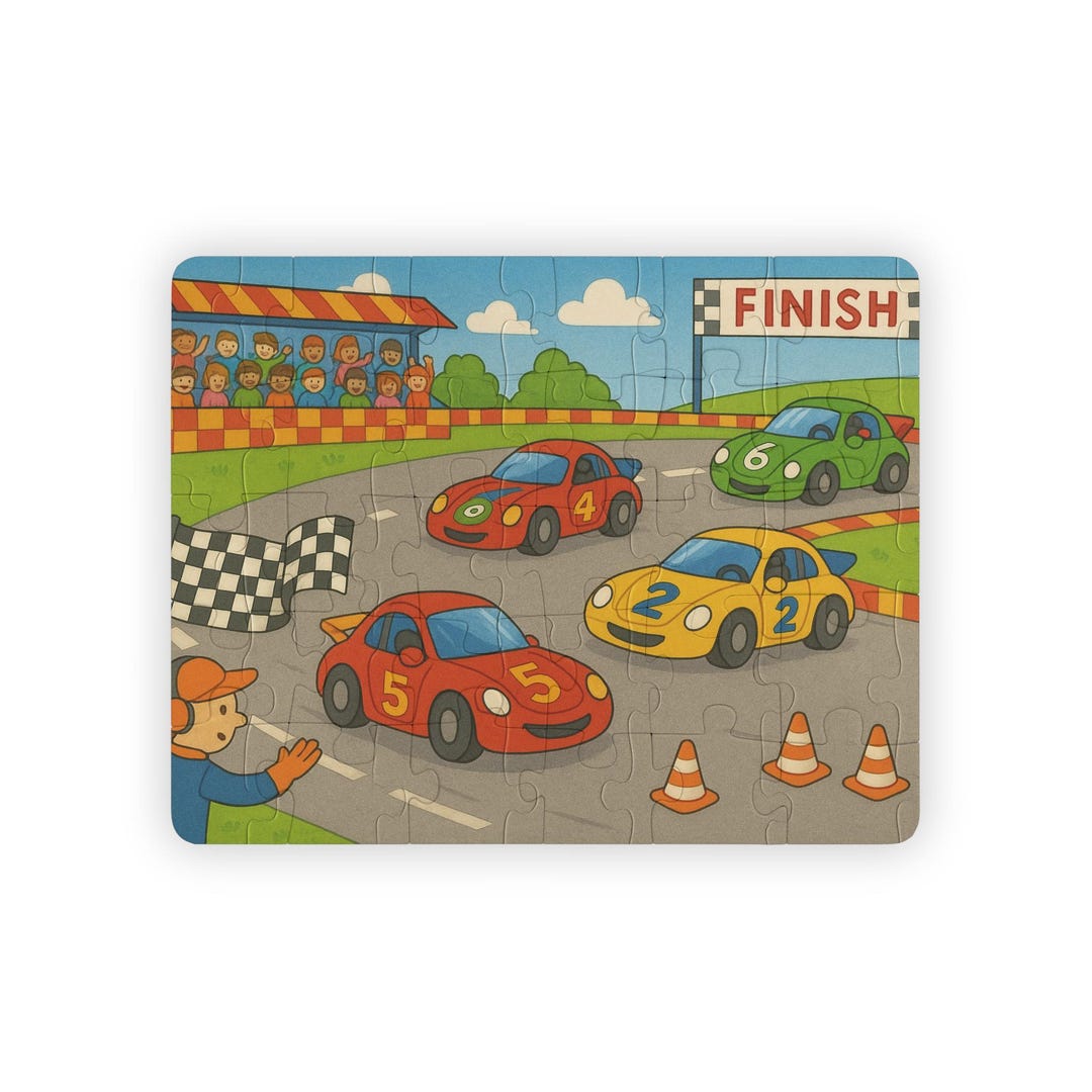 Race Cars Puzzle Kids 30-piece Jigsaw | Finish Line Racing Toy - Etsy