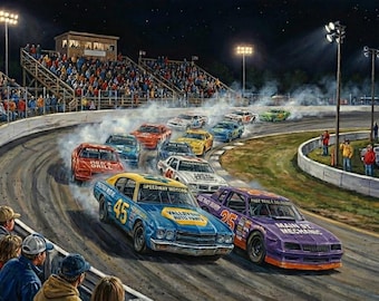 Saturday Night Racing Stock Car Jigsaw Puzzle