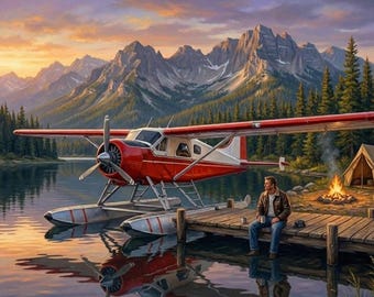 Seaplane Lakeside Campfire Puzzle Bush Flying Jigsaw