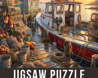 Morning Catch Harbor View Puzzle - Nostalgic New England Coastal Decor