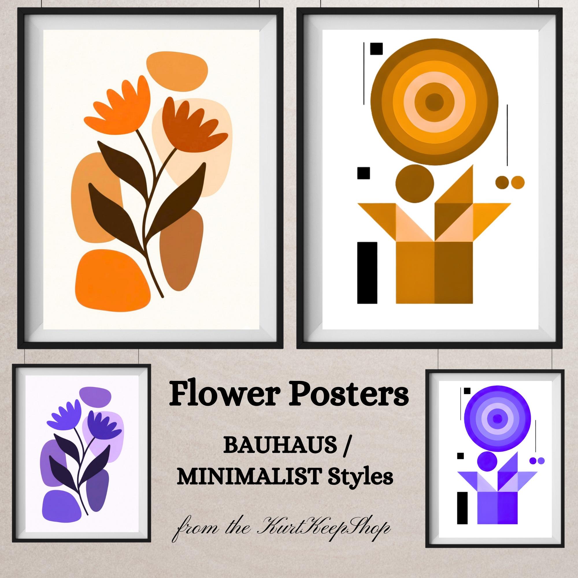 Lot De 3 Affiches Bauhaus Et Matisse - Posters D'art Abstrait Contemporain