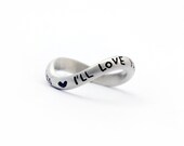 Infinity ring in 925 silver personalized