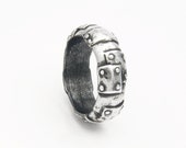 Bond Together steampunk wedding band / engagement ring in silver