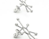ATOMIC sterling silver earring stud / post