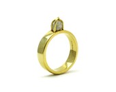 Raw Diamond Engagement Ring