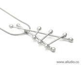 ATOMIC retro sterling silver necklace & pendant triangle triangular