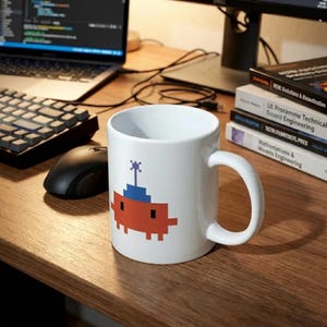 Claude Code Bot Ceramic Mug, Personalized Coffee Cup Engineers, AI Enthusiasts, Developer Desk Decor