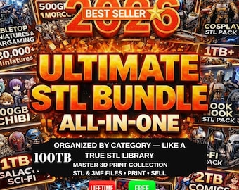 STL Files Bundle for 3D Printing – Commercial STL Pack, Miniatures, Flexi, Cosplay & Anime