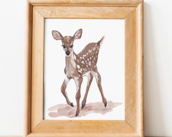 Fawn Print - Digital Download - Woodland Deer Art Gift