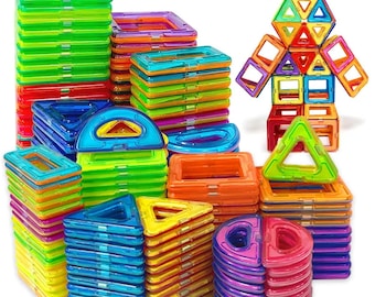 Random Color Building Blocks Toy for Kids, Magnetic Tiles Set, Magnetic Tiles Stacking, 3D Model Building Bricks Toy, Creative Hands-On Abil