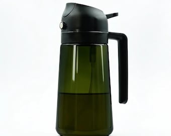 2 in 1 Oil Dispenser for Cooking Kitchen Glass Oil Sprayer 16 Oz Olive Oil Container for Salad and Cooking Needs
