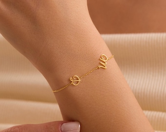 Dainty Initial Bracelet, Custom Letter Bracelet ,Personalized Letter Initial Bracelet, Custom Couple Bracelets