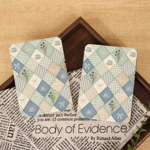 Blue Patchwork Kindle/Kobo Case With Clear Back&Strap,E-Reader Cover,Kindle Paperwhite 6" 6.8" 7",Kobo Clara/Libra 6" 7",Books Lover Gift
