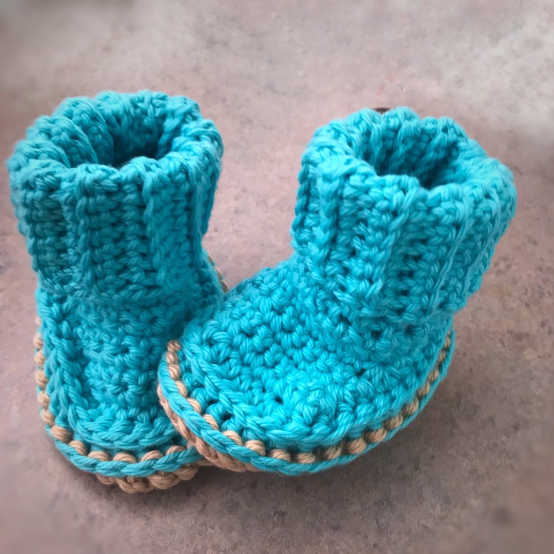 Crochet Baby Booties Color Choices Available Ugg Style - Etsy