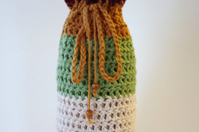 Crochet Wine Cozy Cotton Wine Bag Gift Bag Wine Sack | Etsy