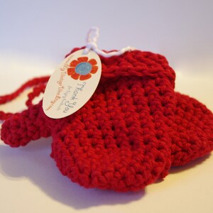 COTTON Crochet Toddler Mittens -  Pick Your Color -  Mittens With Thumbs - Mittens With String - Handmade Crochet- Made To Order