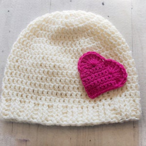 Crochet Valentine Heart Beanie Crochet Baby To Adult Hat Beanie Baby Heart Beanie Womens Heart Beanie Heart Hat Valentine Hat image 2