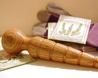 Garden Dibble - Dibber - Dibbler - Hand Turned Oak Wood - Handcrafted Garden Tool - Mothers Day - Gift For Mom -Spring Garden - Tools