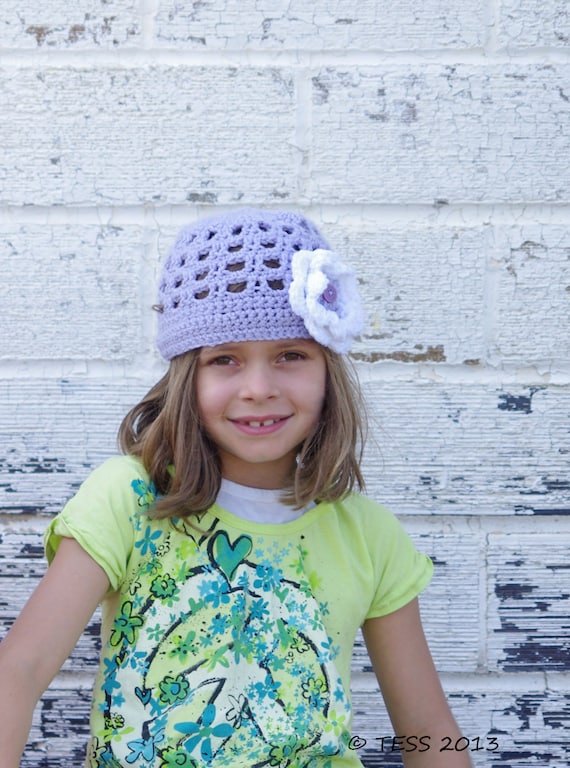 Crochet Baby and Girls Beanie: Flower Accent, Made to Order  display picture 1