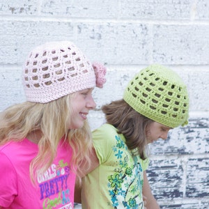 Crocheted Beanie Girls Crochet Beanie Fall Winter Or Summer Beanie Pick Your Color Spring Beanie image 3